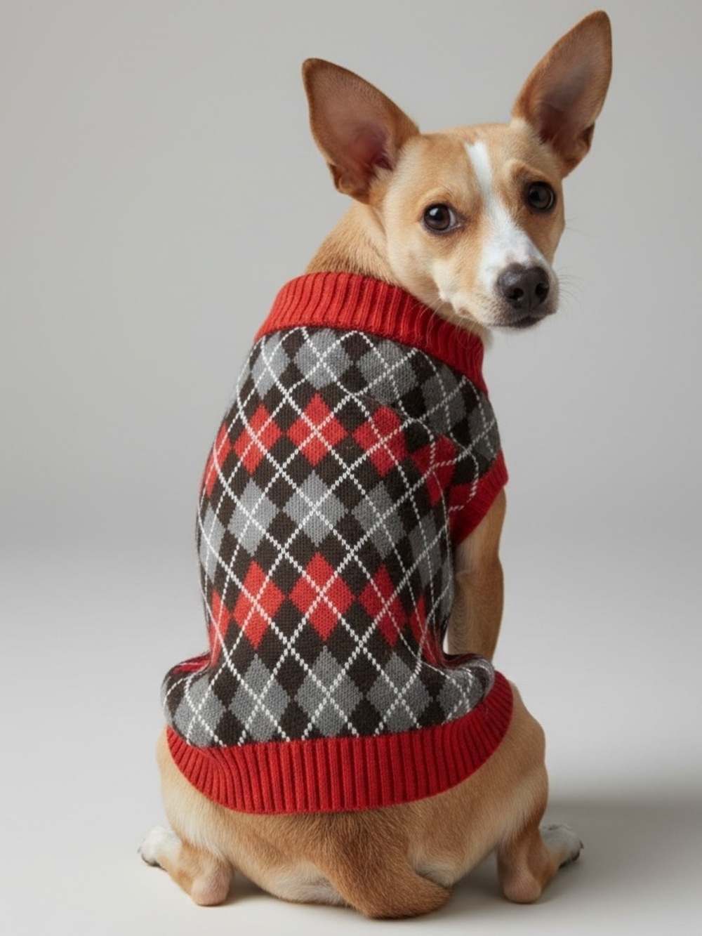 Argyle Knit Dog Sweater Vest